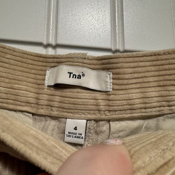 Aritzia TNA Tan Ripcord Corduroy Pants Straight Leg Size 4 - Picture 4 of 6
